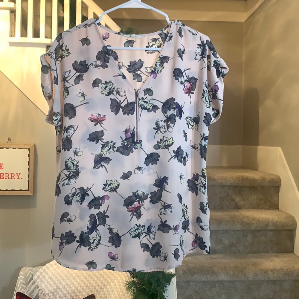 Maurices pink floral blouse top